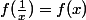 f(\frac{1}{x})=f(x)