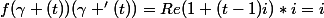 f(\gamma (t))(\gamma '(t))=Re(1+(t-1)i)*i=i