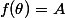 f(\theta)=A