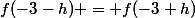 f(-3-h) = f(-3+h)