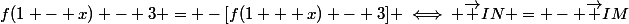 f(1 - x) - 3 = -[f(1 + x) - 3] \iff \vec {IN} = - \vec {IM}