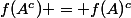 f(A^c) = f(A)^c