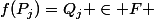 f(P_j)=Q_j \in F 