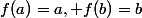 f(a)=a, f(b)=b
