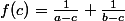 f(c)=\frac{1}{a-c}+\frac{1}{b-c}