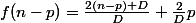 f(n-p)=\frac{2(n-p)+D}{D}+\frac{2}{D}p