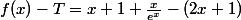 f(x)-T=x+1+\frac{x}{e^{x}}-(2x+1)