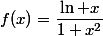 f(x)=\dfrac{\ln x}{1+x^2}