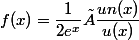 f(x)=\dfrac{1}{2e^{x}}×\dfrac{un(x)}{u(x)}