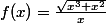 f(x)=\frac{{\sqrt{x^3+x^2}}}{x}