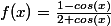 f(x)=\frac{1-cos(x)}{2+cos(x)}