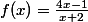 f(x)=\frac{4x-1}{x+2}