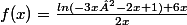 f(x)=\frac{ln(-3x²-2x+1)+6x}{2x}