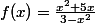 f(x)=\frac{x^2+5x}{3-x^2}