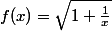 f(x)=\sqrt{1+\frac{1}{x}}