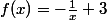 f(x)=-\frac{1}{x}+3