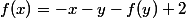 f(x)=-x-y-f(y)+2