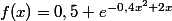 f(x)=0,5 e^{-0,4x^2+2x}