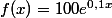 f(x)=100e^{0,1x}