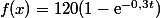 f(x)=120(1-\text{e}^{-0,3t})