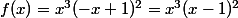 f(x)=x^3(-x+1)^2=x^3(x-1)^2