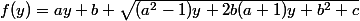 f(y)=ay+b+\sqrt{(a^2-1)y+2b(a+1)y+b^2+c