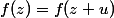 f(z)=f(z+u)