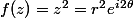 f(z)=z^2=r^2e^{i2\theta}