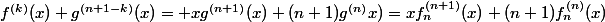 f^{(k)}(x) g^{(n+1-k)}(x)= xg^{(n+1)}(x)+(n+1)g^{(n)}{x)=xf_n^{(n+1)}(x)+(n+1)f_n^{(n)}(x)
