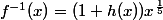 f^{-1}(x)=(1+h(x))x^{\frac{1}{5}}