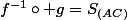 f^{-1}\circ g=S_{(AC)}