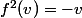 f^2(v)=-v