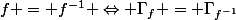 f = f^{-1} \Leftrightarrow \Gamma_f = \Gamma_{f^{-1}}