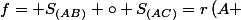 f= S_{(AB)} \circ S_{(AC)}=r\left(A ; -\dfrac{2\pi}{3}\right)