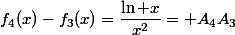 f_{4}(x)-f_{3}(x)=\dfrac{\ln x}{x^2}= A_{4}A_{3}