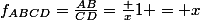 f_{ABCD}=\frac{AB}{CD}=\frac x1 = x