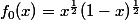 f_0(x)=x^{\frac12}(1-x)^{\frac12}