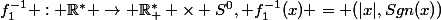 f_1^{-1} : \R^* \rightarrow \R^*_+ \times S^0, f_1^{-1}(x) = (|x|,Sgn(x))