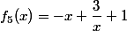 f_5(x)=-x+\dfrac{3}{x}+1