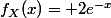 f_X(x)= 2e^{-x}