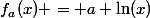 f_a(x) = a \ln(x)