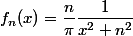 f_n(x)=\dfrac{n}{\pi}\dfrac{1}{x^2+n^2}