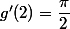 g'(2)=\dfrac{\pi}{2}