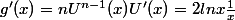 g'(x)=nU^{n-1}(x)U'(x)=2lnx\frac{1}{x}