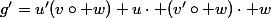 g'=u'(v\circ w)+u\cdot (v'\circ w)\cdot w