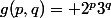 g(p,q)= 2^p3^q