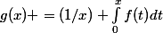 g(x) =(1/x) \int_{0}^{x}{f(t)}dt&nbsp;&nbsp;
