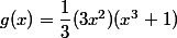 g(x)=\dfrac{1}{3}(3x^2)(x^3+1})