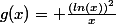 g(x)= \frac{(ln(x))^2}{x}