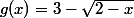 g(x)=3-\sqrt{2-x}